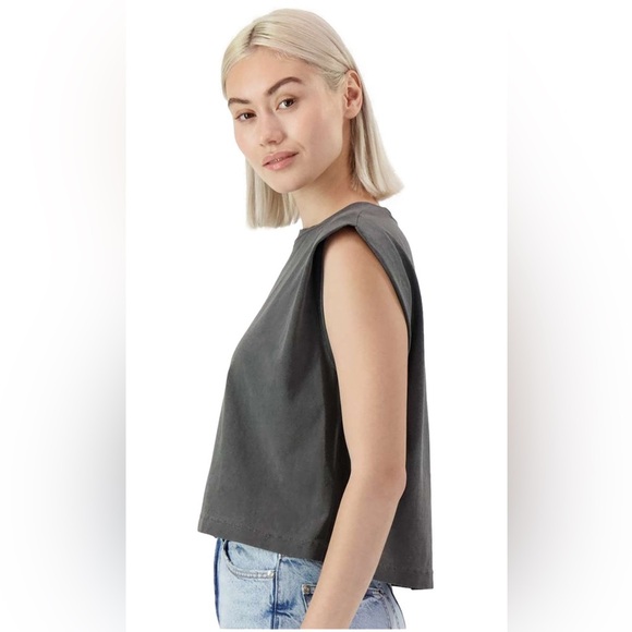 Women's Muscle Tee Size M Faded Navy w/In My Iconic Era, American Apparel Logo - Picture 7 of 7